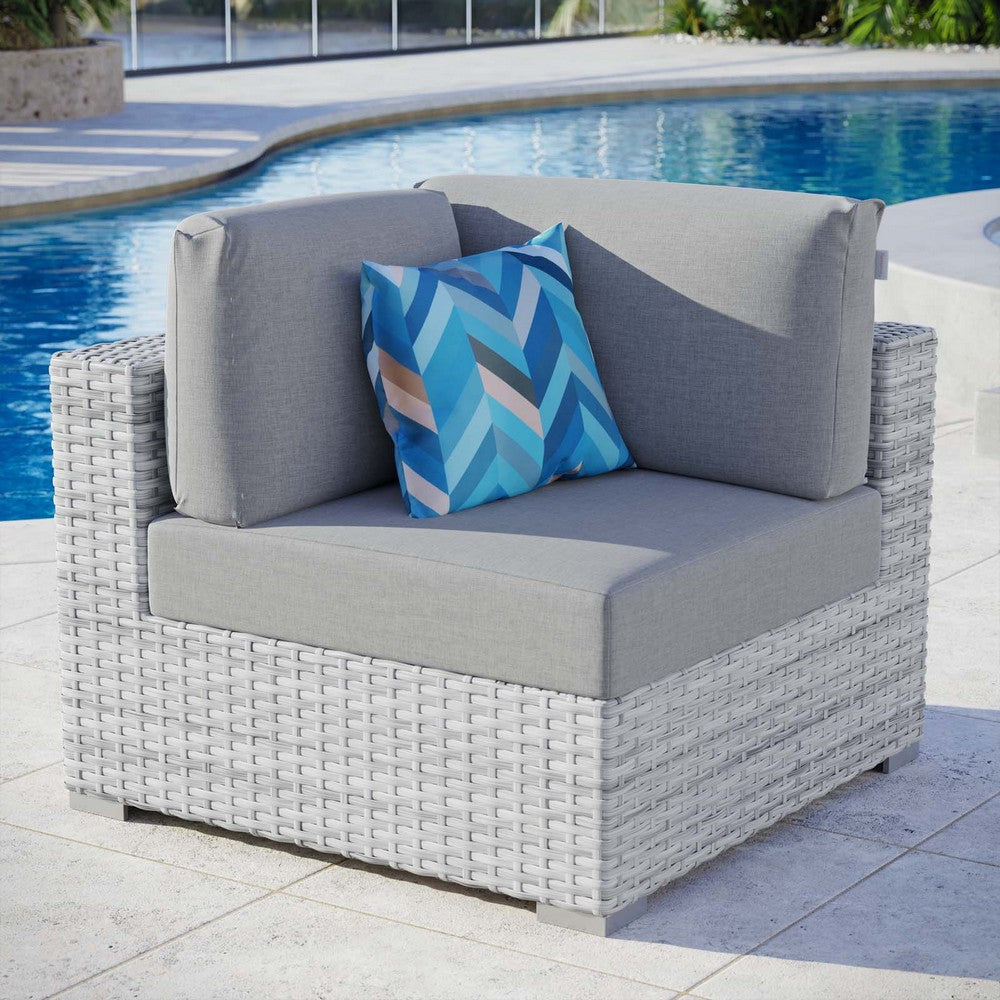 Convene Outdoor Patio Corner Chair - No Shipping Charges MDY-EEI-4296-LGR-GRY