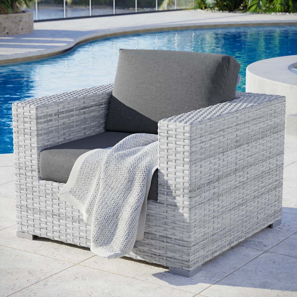 Modway Convene Outdoor Patio Armchair Light Gray Charcoal MDY-EEI-4297-LGR-CHA