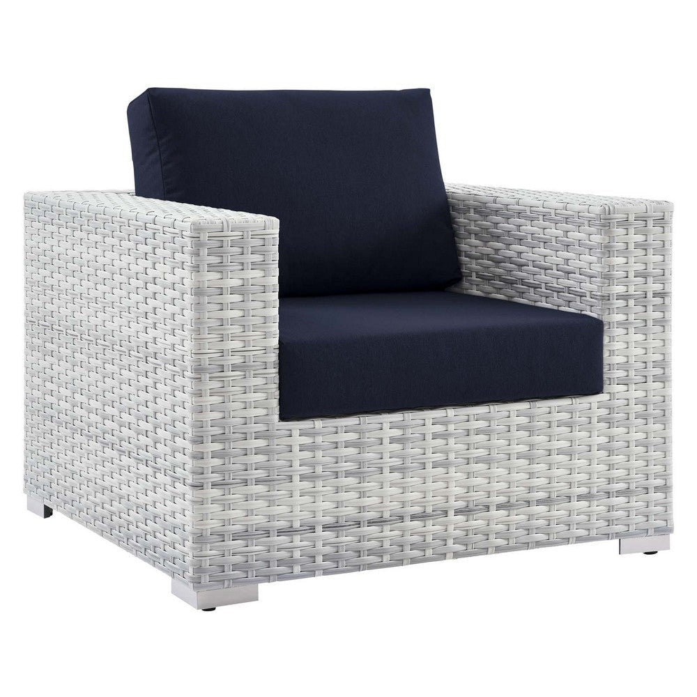 Modway Convene Outdoor Patio Armchair, Light Gray Navy