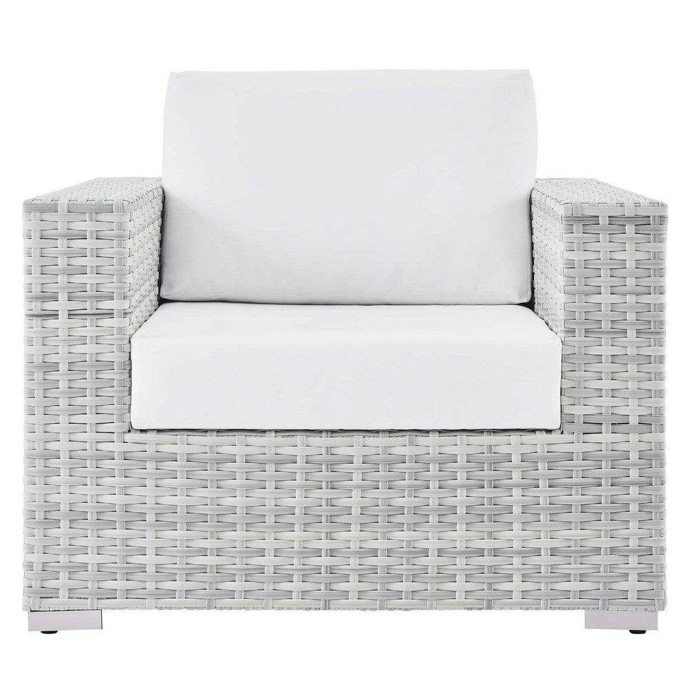 Modway Convene Outdoor Patio Armchair 35 x 37.5 x 33 Light Gray White MDY-EEI-4297-LGR-WHI