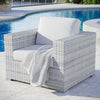 Modway Convene Outdoor Patio Armchair 35 x 37.5 x 33 Light Gray White MDY-EEI-4297-LGR-WHI