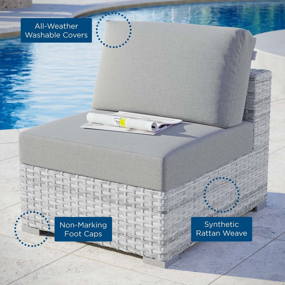 Convene Outdoor Patio Armless Chair - No Shipping Charges MDY-EEI-4298-LGR-GRY