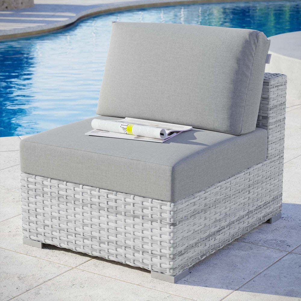 Convene Outdoor Patio Armless Chair - No Shipping Charges MDY-EEI-4298-LGR-GRY