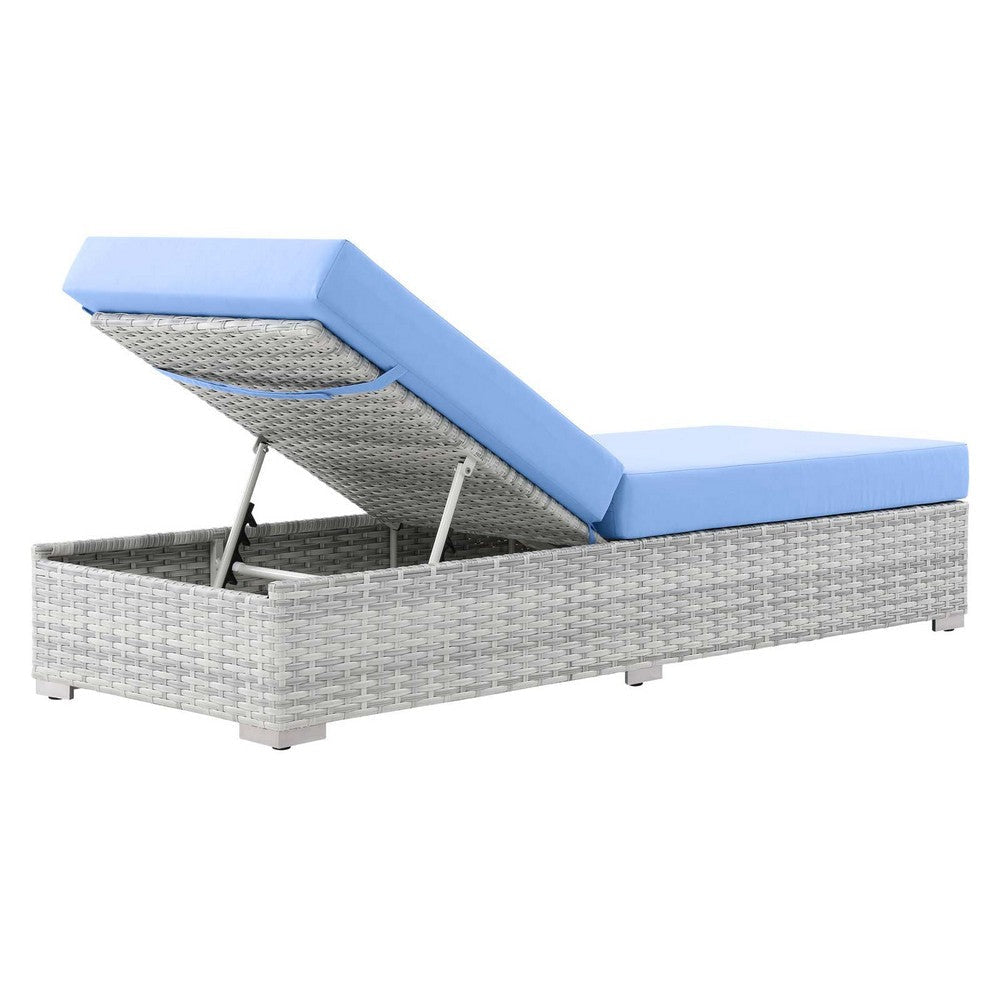 Modway Convene Outdoor Patio Chaise Light Gray Light Blue MDY-EEI-4307-LGR-LBU