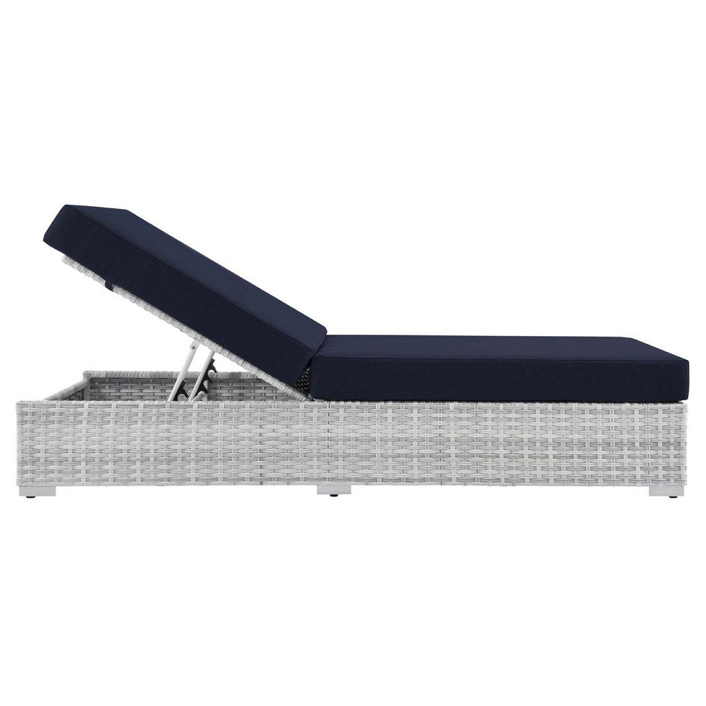 Modway Convene Outdoor Patio Chaise Light Gray Navy MDY-EEI-4307-LGR-NAV