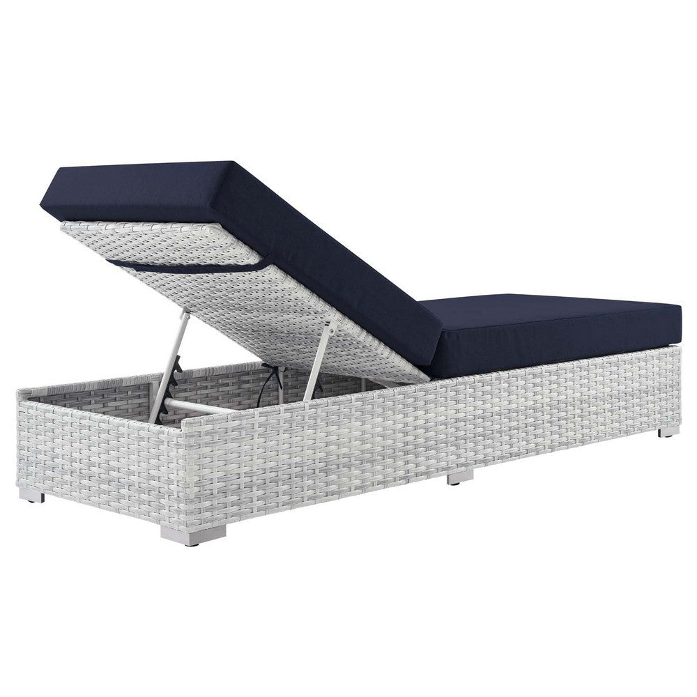 Modway Convene Outdoor Patio Chaise Light Gray Navy MDY-EEI-4307-LGR-NAV