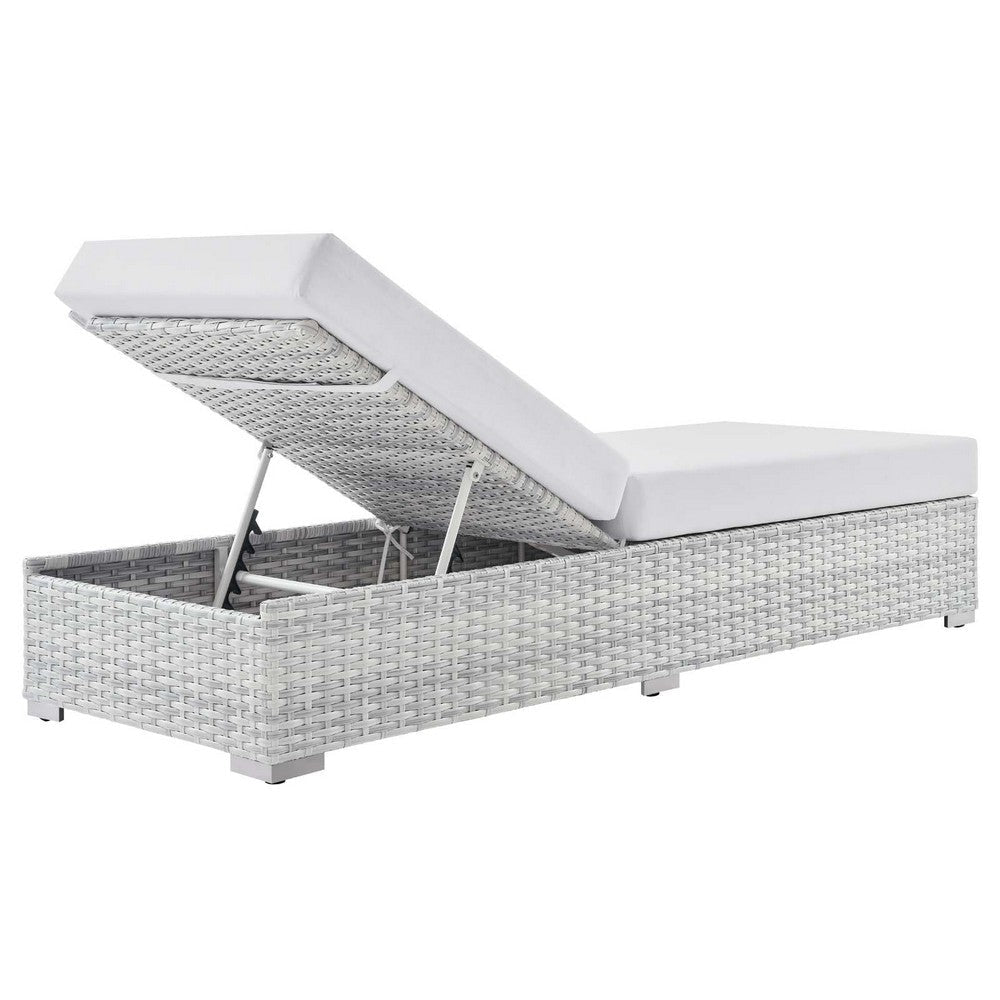 Modway Convene Outdoor Patio Chaise Light Gray White 82.5 x 30 x 42 MDY-EEI-4307-LGR-WHI