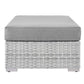 Convene Outdoor Patio Rectangular Ottoman - No Shipping Charges MDY-EEI-4308-LGR-GRY