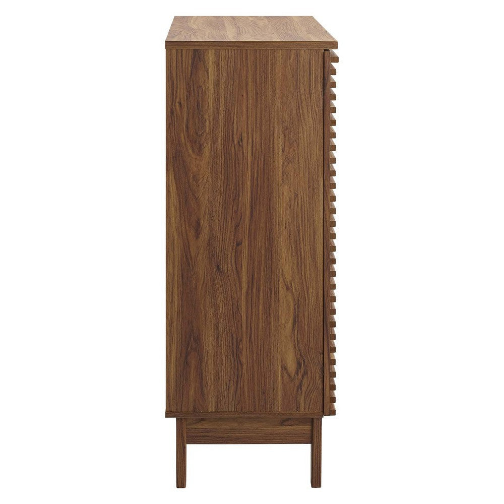 Modway Render Mid-Century Modern Wine Rack Storage Bar Cabinet Walnut MDY-EEI-4311-WAL