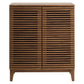 Modway Render Mid-Century Modern Wine Rack Storage Bar Cabinet Walnut MDY-EEI-4311-WAL