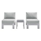 Modway EEI-4312-SLV-GRY-SET Shore Aluminum 3 Piece Outdoor Patio Set in Silver Gray