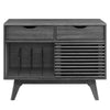 Modway Render Mid-Century Modern 37’’ Vinyl Record Display Stand with Drawers in Charcoal MDY-EEI-4323-CHA