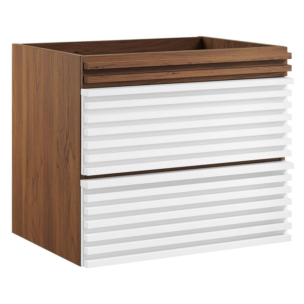 Modway Render 24" Wall-Mount Bathroom Vanity Cabinet in White Walnut - Sink Basin Not Included