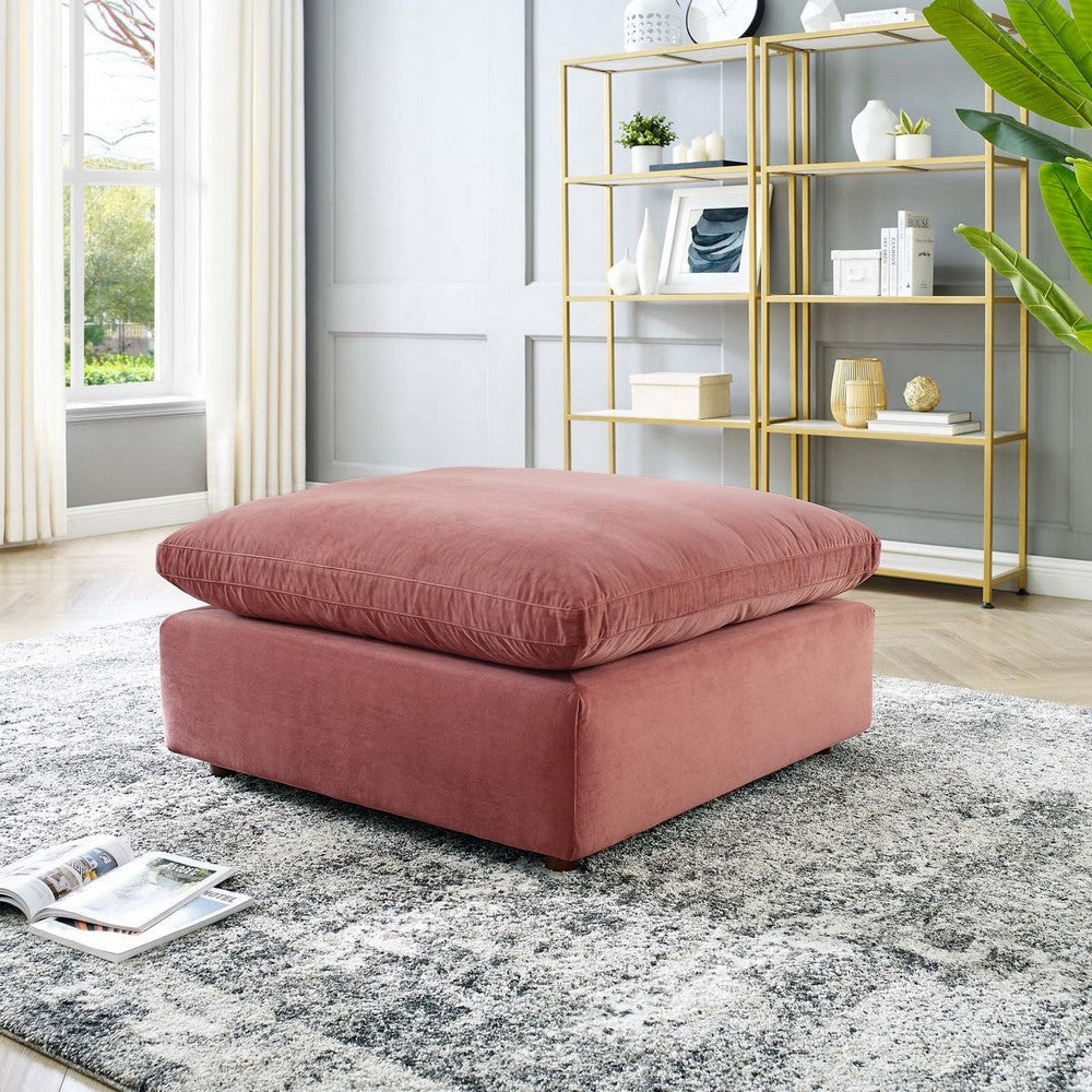 Commix Down Filled Overstuffed Performance Velvet Ottoman - No Shipping Charges MDY-EEI-4365-COG