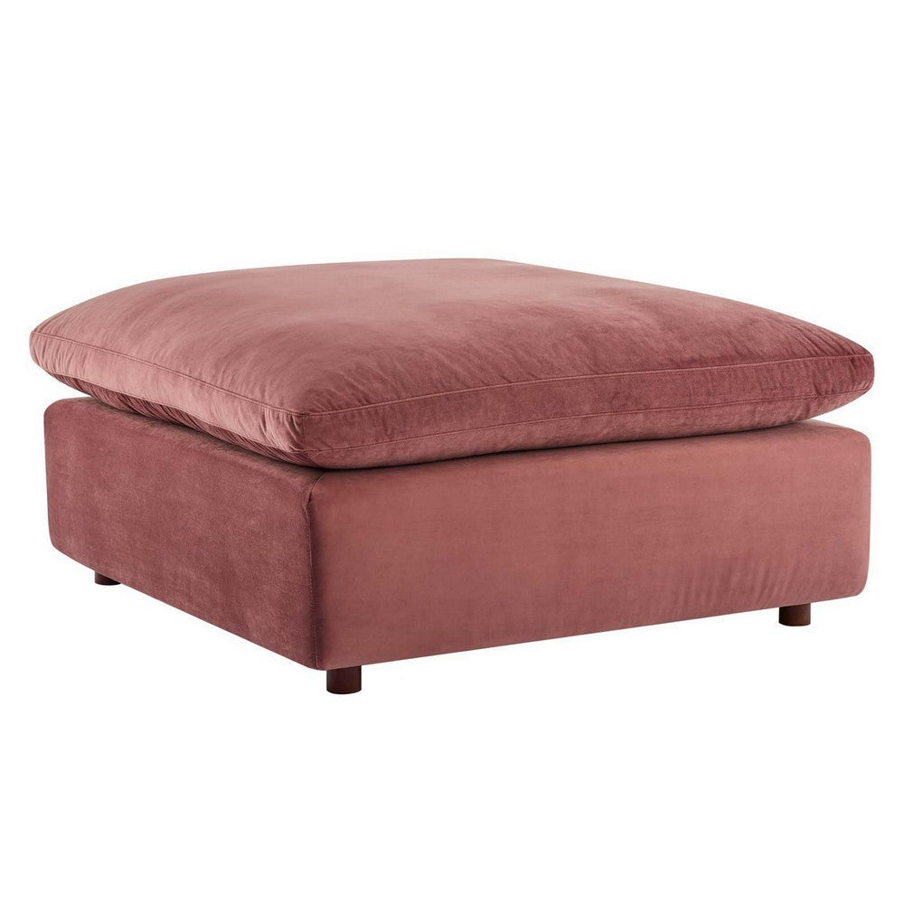 Commix Down Filled Overstuffed Performance Velvet Ottoman - No Shipping Charges