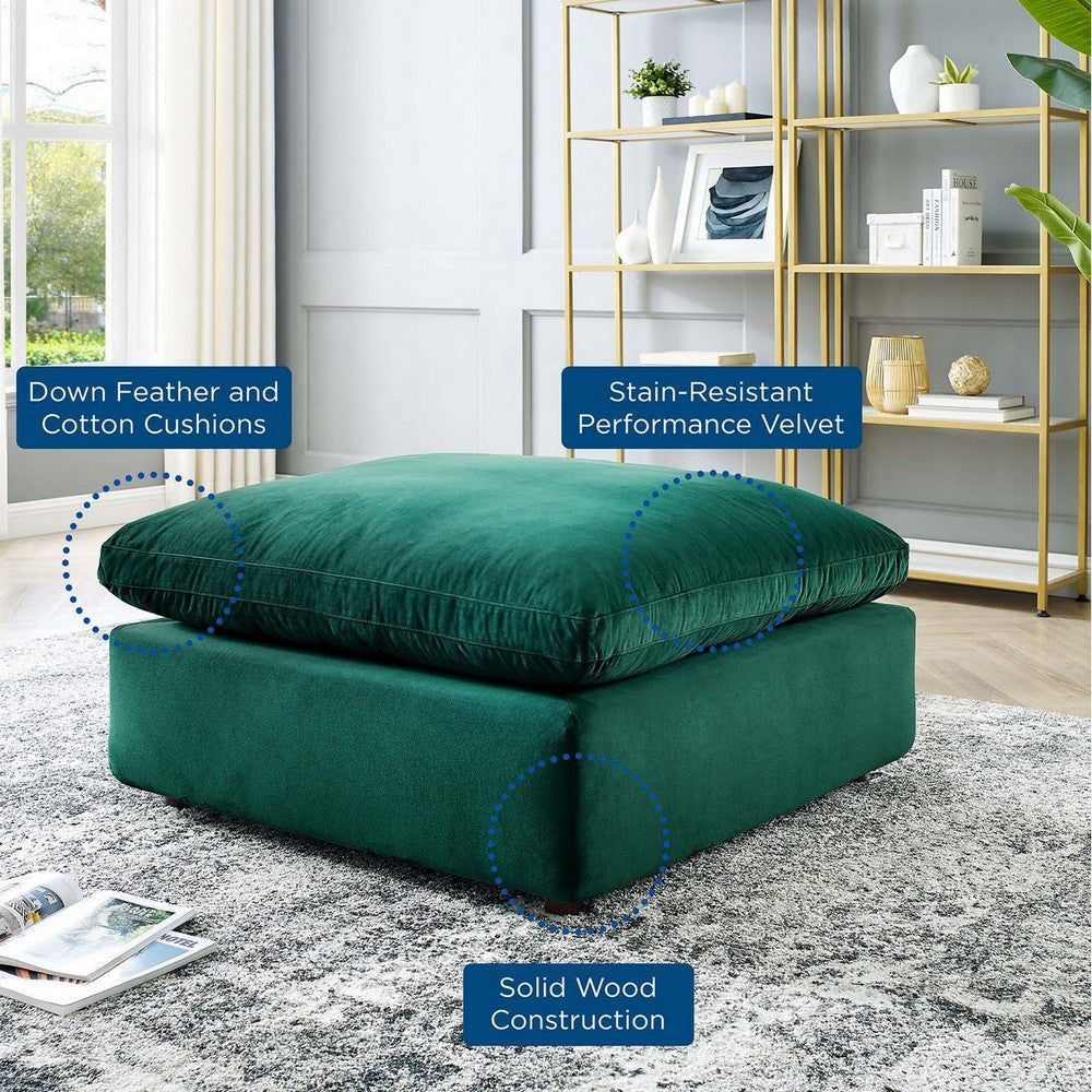 Commix Down Filled Overstuffed Performance Velvet Ottoman - No Shipping Charges MDY-EEI-4365-COG