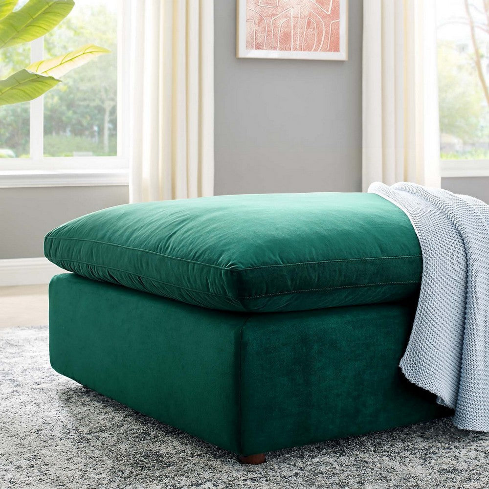 Commix Down Filled Overstuffed Performance Velvet Ottoman - No Shipping Charges MDY-EEI-4365-COG