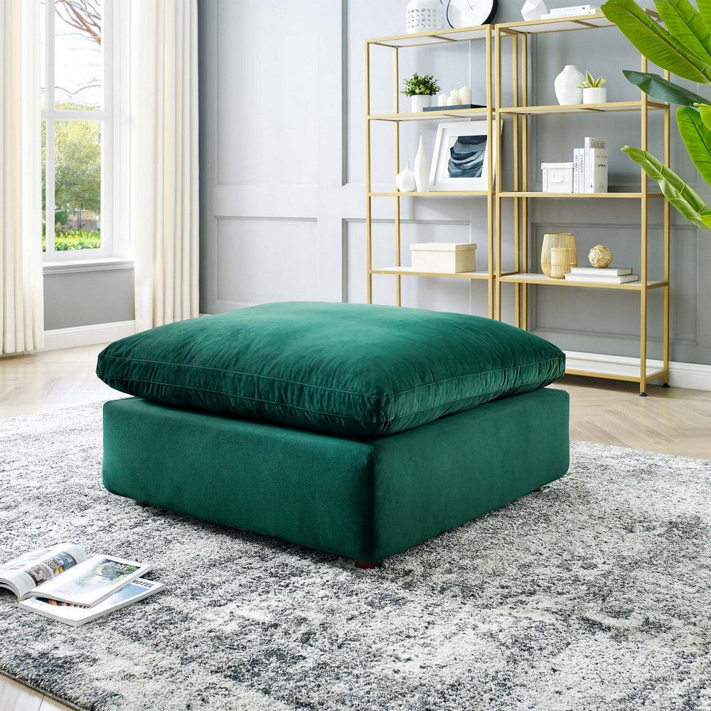 Commix Down Filled Overstuffed Performance Velvet Ottoman - No Shipping Charges MDY-EEI-4365-COG