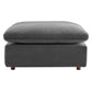 Commix Down Filled Overstuffed Performance Velvet Ottoman - No Shipping Charges MDY-EEI-4365-GRY