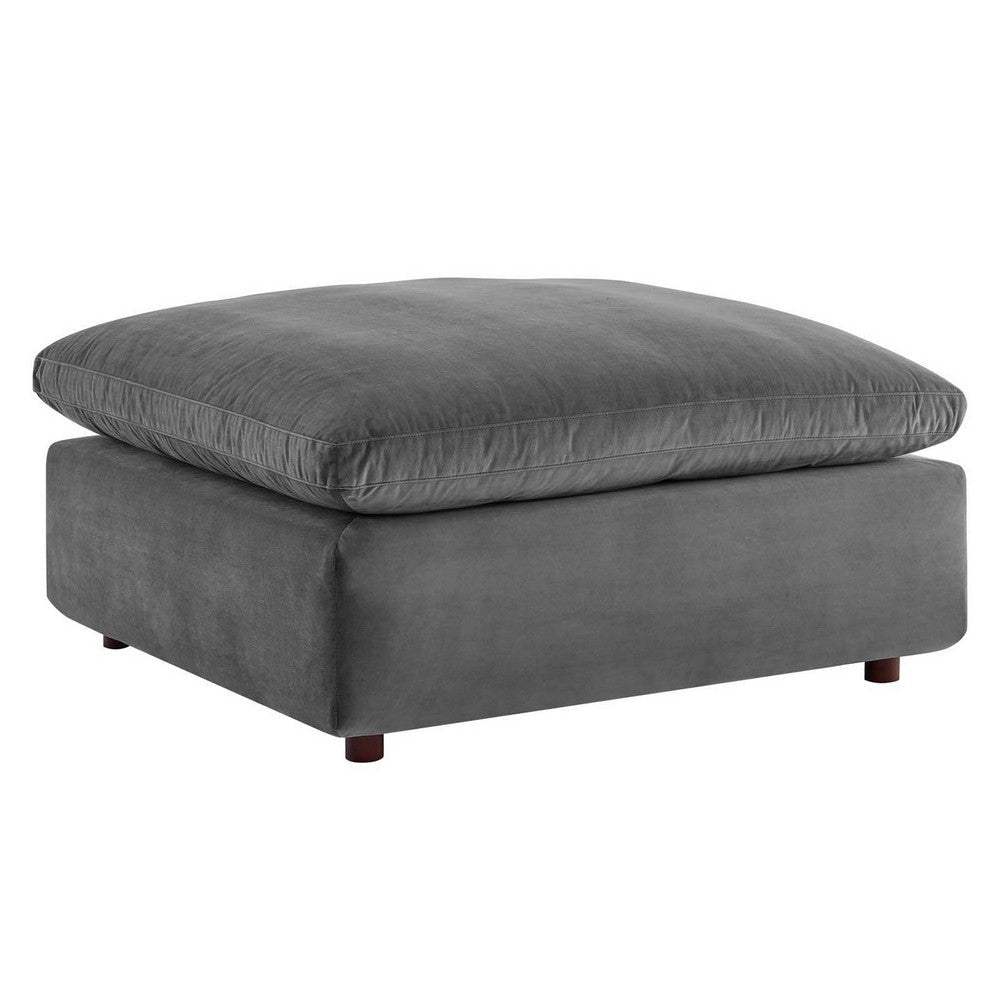 Commix Down Filled Overstuffed Performance Velvet Ottoman - No Shipping Charges