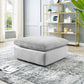 Commix Down Filled Overstuffed Performance Velvet Ottoman - No Shipping Charges MDY-EEI-4365-LGR