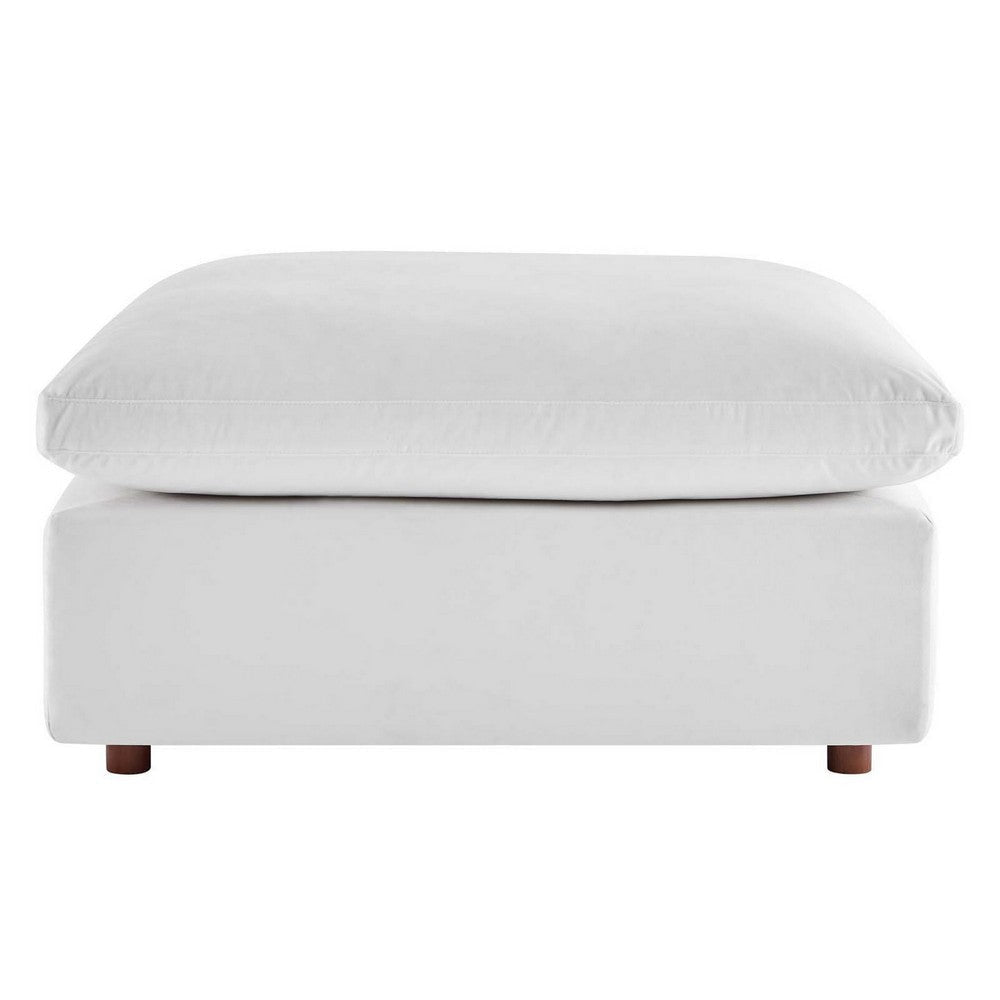 Commix Down Filled Overstuffed Performance Velvet Ottoman - No Shipping Charges MDY-EEI-4365-WHI