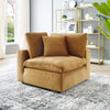 Modway Commix Modular Sofa Corner Chair Cognac Performance Velvet MDY-EEI-4366-COG