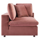 Modway Commix Modular Sofa Corner Chair Dusty Rose Performance Velvet MDY-EEI-4366-DUS