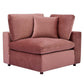 Modway Commix Modular Sofa, Corner Chair, Dusty Rose Performance Velvet