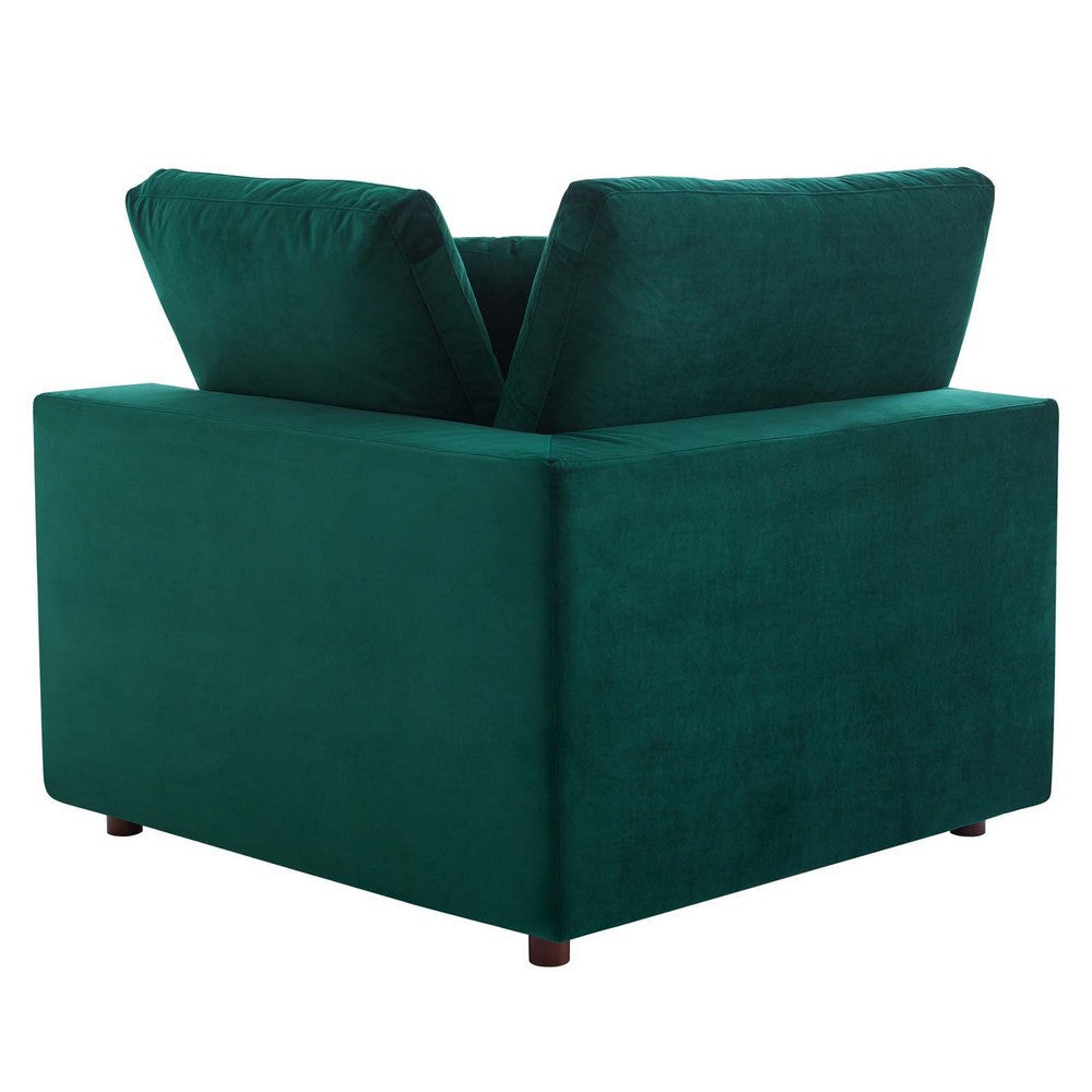 Modway Commix Modular Sofa Corner Chair Green Performance Velvet MDY-EEI-4366-GRN