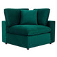 Modway Commix Modular Sofa, Corner Chair, Green Performance Velvet