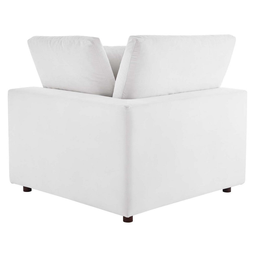 Modway Commix Modular Sofa Corner Chair White Performance Velvet MDY-EEI-4366-WHI