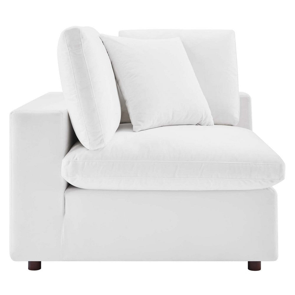 Modway Commix Modular Sofa Corner Chair White Performance Velvet MDY-EEI-4366-WHI