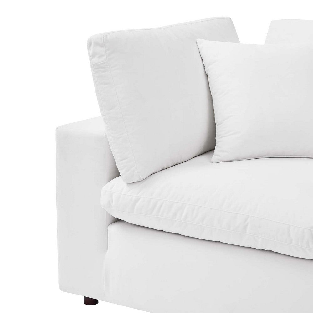 Modway Commix Modular Sofa Corner Chair White Performance Velvet MDY-EEI-4366-WHI