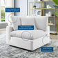 Modway Commix Modular Sofa Corner Chair White Performance Velvet MDY-EEI-4366-WHI