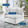 Modway Commix Modular Sofa Corner Chair White Performance Velvet MDY-EEI-4366-WHI