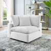 Modway Commix Modular Sofa Corner Chair White Performance Velvet MDY-EEI-4366-WHI