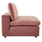 Modway Commix Modular Sofa Armless Chair Dusty Rose Performance Velvet MDY-EEI-4367-DUS