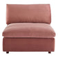 Modway Commix Modular Sofa Armless Chair Dusty Rose Performance Velvet MDY-EEI-4367-DUS