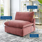 Modway Commix Modular Sofa Armless Chair Dusty Rose Performance Velvet MDY-EEI-4367-DUS