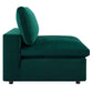 Modway Commix Modular Sofa Armless Chair Green Performance Velvet MDY-EEI-4367-GRN