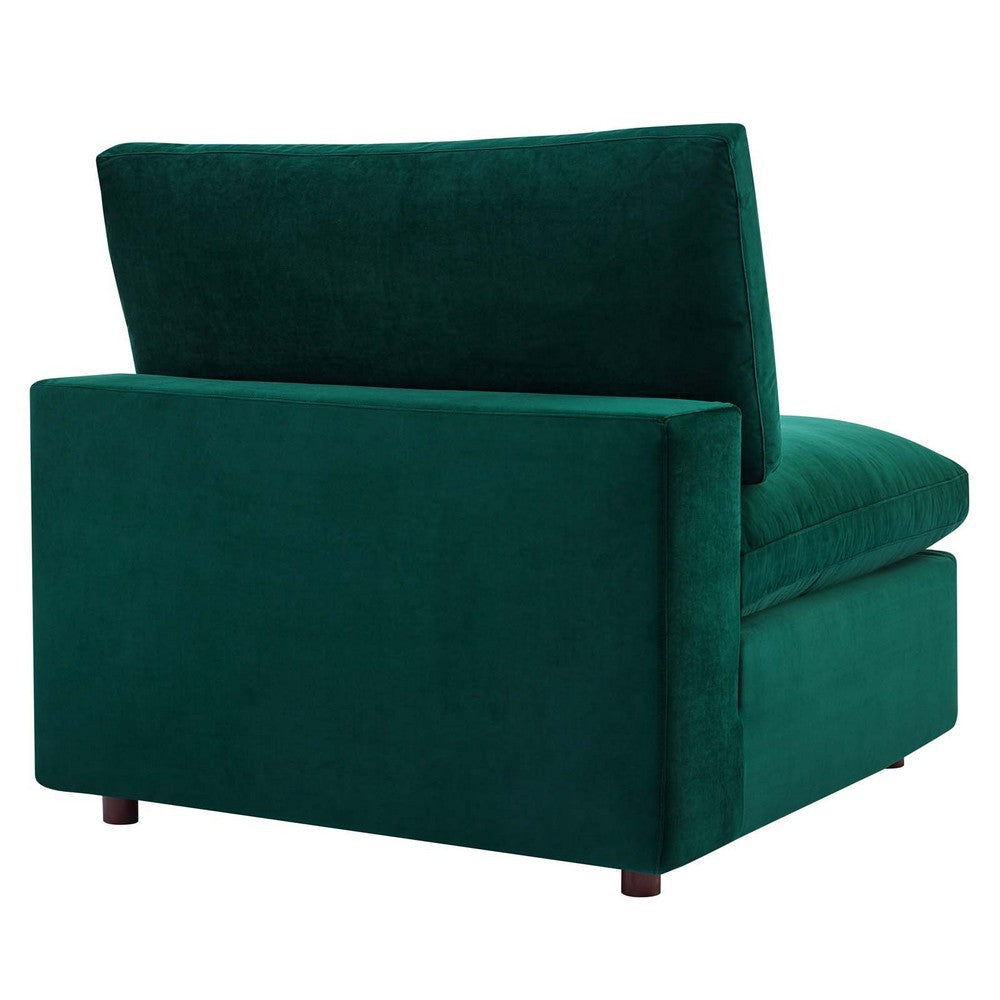 Modway Commix Modular Sofa Armless Chair Green Performance Velvet MDY-EEI-4367-GRN