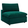 Modway Commix Modular Sofa, Armless Chair, Green Performance Velvet