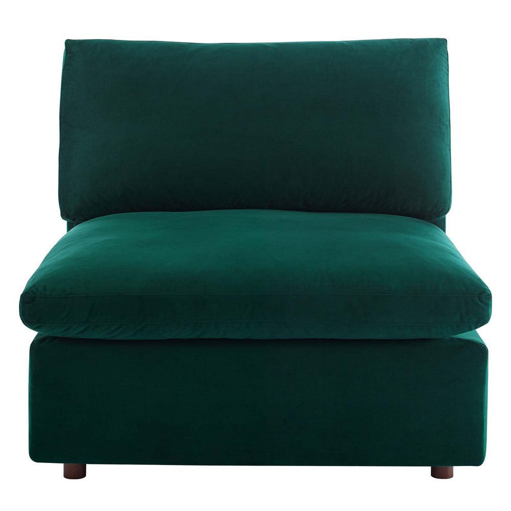 Modway Commix Modular Sofa Armless Chair Green Performance Velvet MDY-EEI-4367-GRN