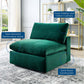 Modway Commix Modular Sofa Armless Chair Green Performance Velvet MDY-EEI-4367-GRN