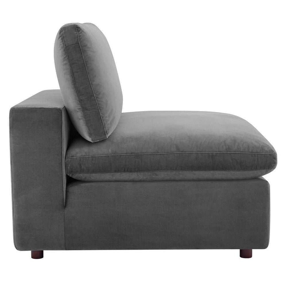 Modway Commix Modular Sofa Armless Chair Gray Performance Velvet MDY-EEI-4367-GRY