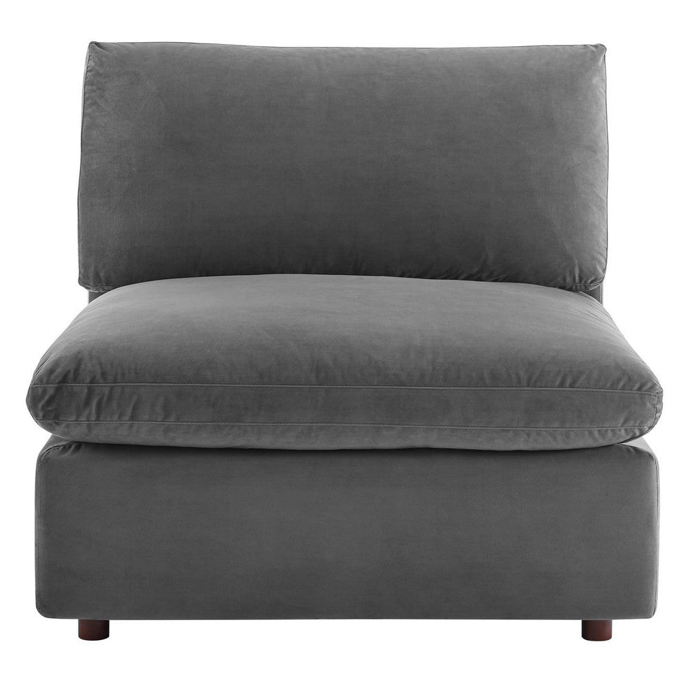 Modway Commix Modular Sofa Armless Chair Gray Performance Velvet MDY-EEI-4367-GRY