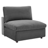 Modway Commix Modular Sofa, Armless Chair, Gray Performance Velvet