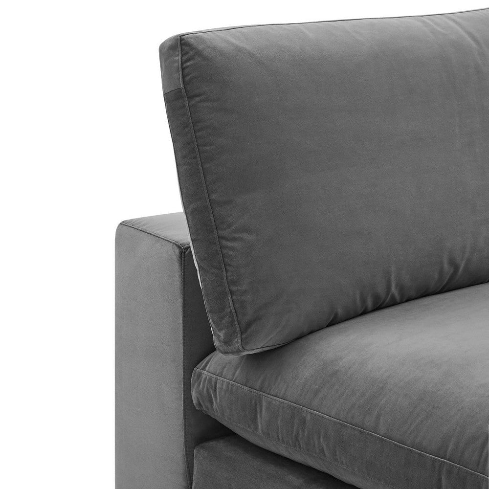 Modway Commix Modular Sofa Armless Chair Gray Performance Velvet MDY-EEI-4367-GRY