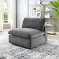 Modway Commix Modular Sofa Armless Chair Gray Performance Velvet MDY-EEI-4367-GRY